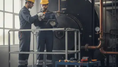 Boiler repair technician servicing a Berkeley, CA home heating system for reliable residential comfort