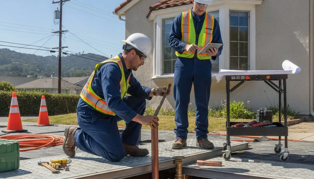 Berkeley, CA plumber repairing a residential plumbing fixture for fast leak and pipe repair services