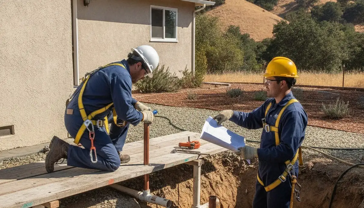 Berkeley, CA plumber repairing plumbing for a local residential service call