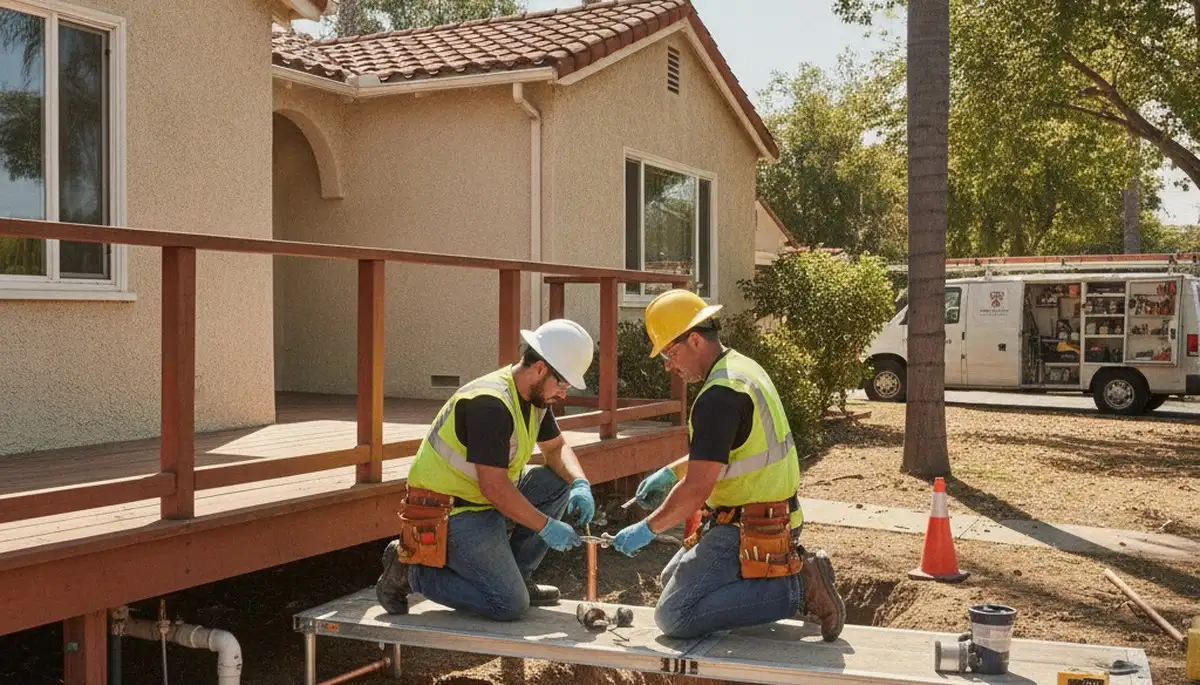 Berkeley, CA plumber repairing a plumbing issue for a local home service call