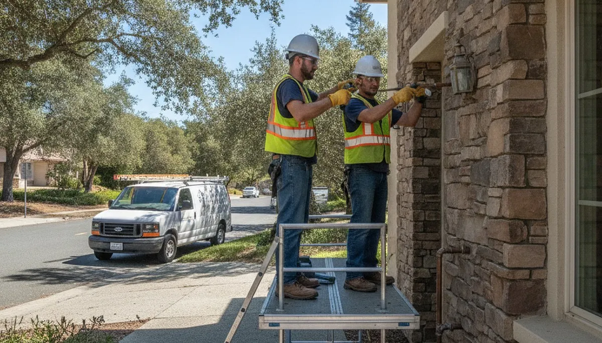 Berkeley, CA plumber repairing plumbing for a local home service call