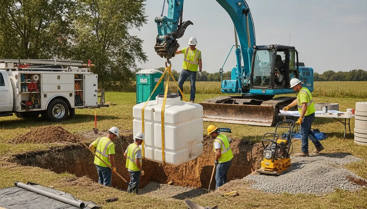Septic tank installation site prep for Berkeley, CA home by On Call Plumbers