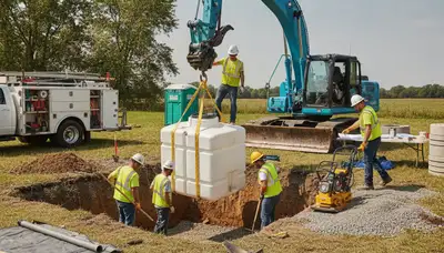 Septic tank installation site prep for Berkeley, CA home by On Call Plumbers