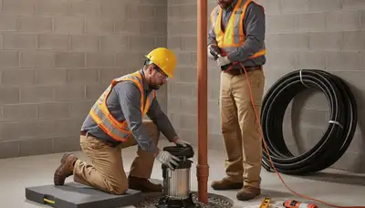 Sump pump installation for Berkeley, CA home by On Call Plumbers to protect against groundwater and rain flooding
