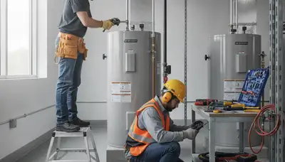 Berkeley, CA plumber repairing a home water heater for reliable hot water service