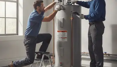 Berkeley, CA plumber repairing a water heater for local home service call